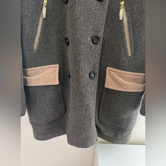 Vintage Escada brown Double-Breasted Pea Coat - Picture 2 of 15